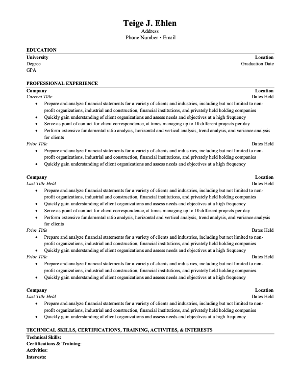 Best Resume Template